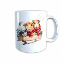 Tasse - Meerschweinchen Weihnachtsschlitten